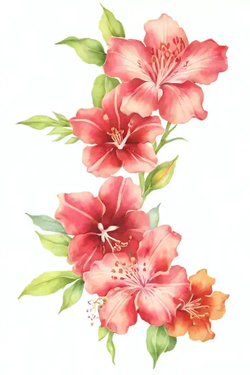 Rose Of Sharon Hibiscus And Lilly Of The Valley