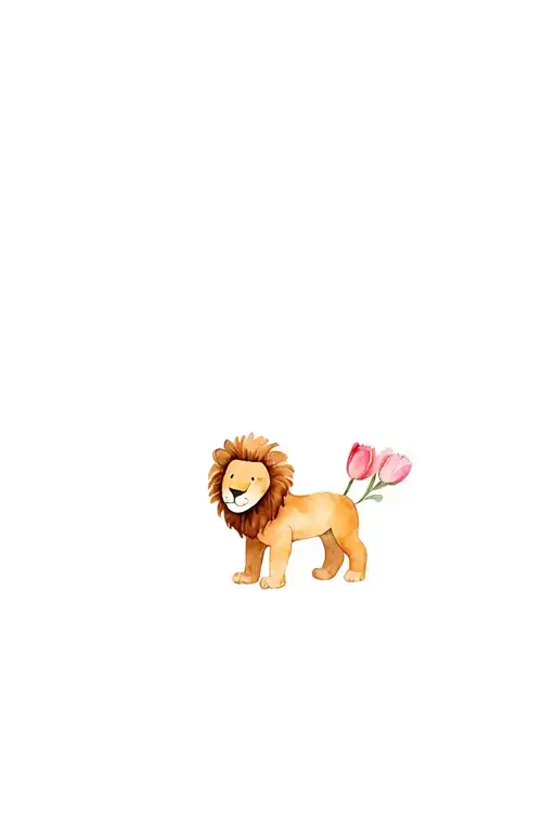 Tulips Stuffed Animal Lion