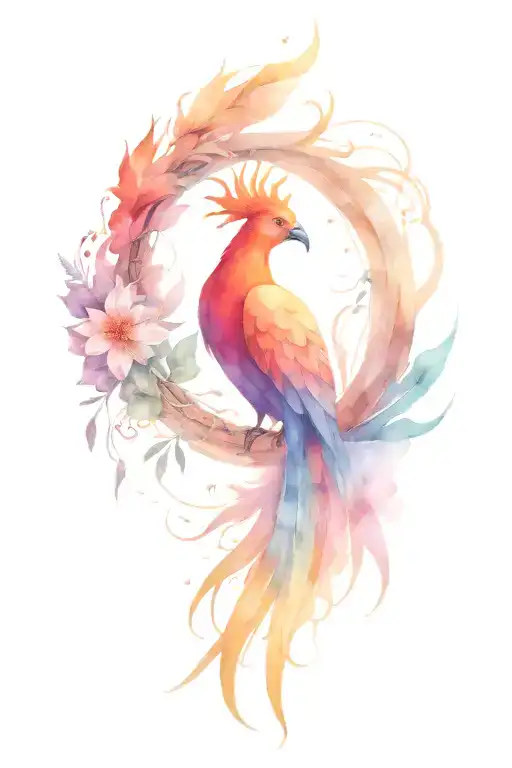Phoenix Rising From Ash Symbolizing Growth