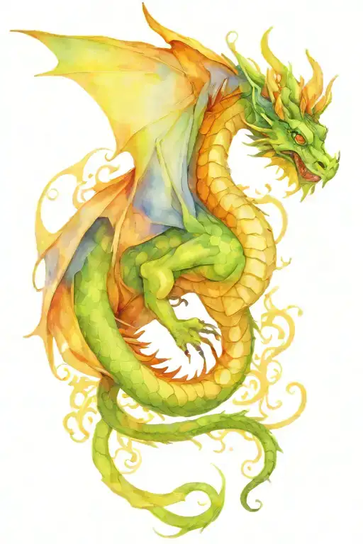 Fantasy Style Dragon With Wings