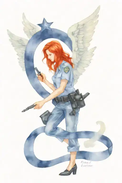 Red Hair Police Female Angel