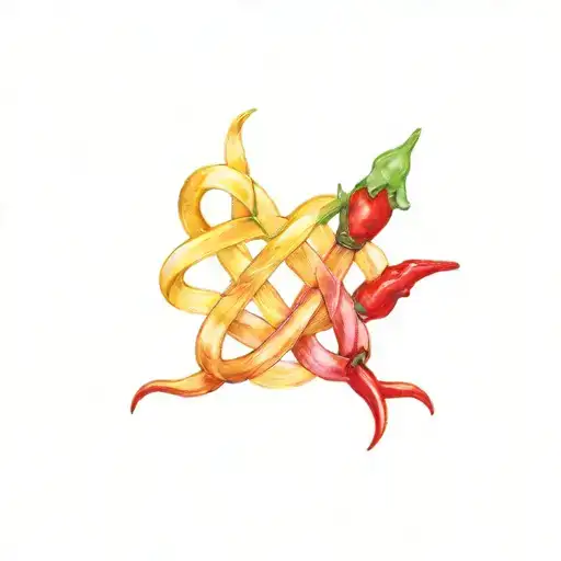 Carrick Bend Knot With Chili Pepper And A Book Open