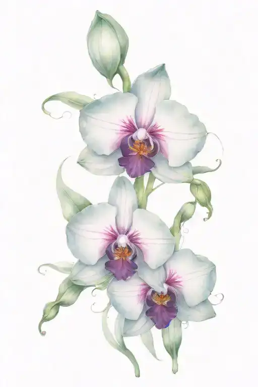 Orchid And Bleeding Heart Flowers