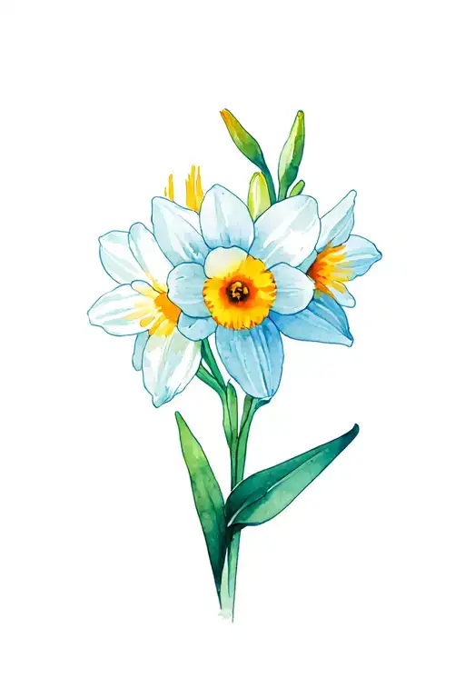 Daffodil And Daisy And Cosmos And Gladiolus And Daisy