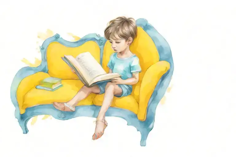 A Child Reading A Book