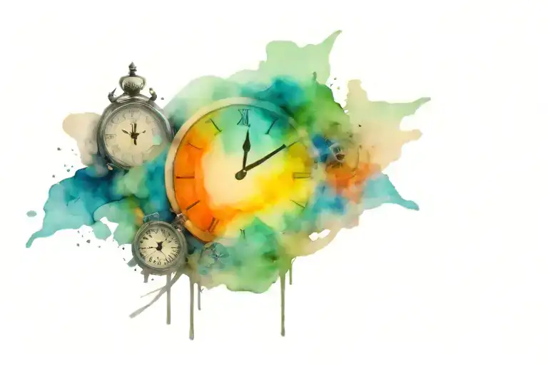 A Big Pile Of Bills And A Clock Face