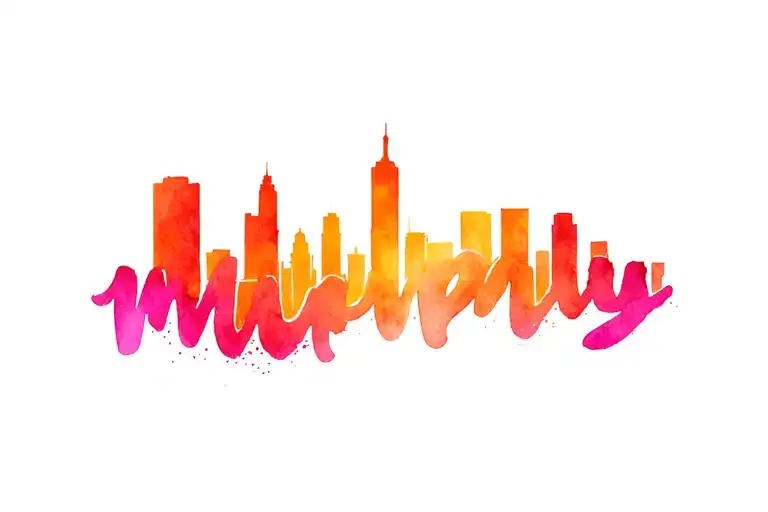 Chicago Skyline Inside The Name Murphy Tatto Design