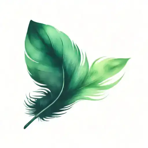 Black Feather With Green Highlights