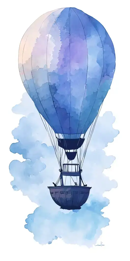 Hot Air Balloon Anchored To The Ground