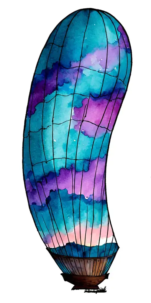 Hot Air Balloon Anchored To The Ground