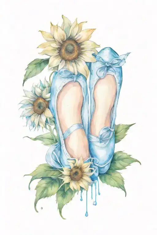 Sunflower With Ballet Slippers