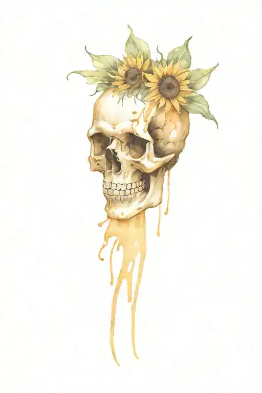 Skull And Sunflower