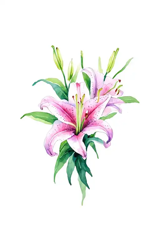 Lillium Stargazer Lily Flowers Climbing A Cross
