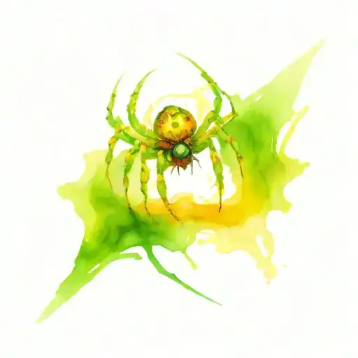 Spider Coming Out Of A Green Scale Through A Zip Fastener