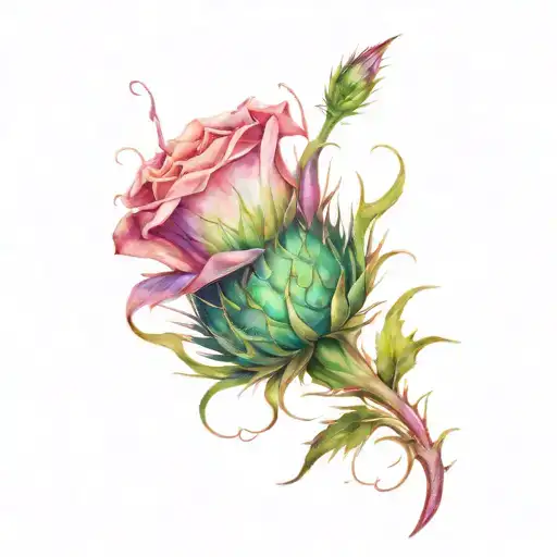 Thistle Rose Intertwined