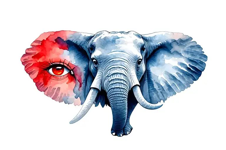 Elephant Red Eyes And Candela
