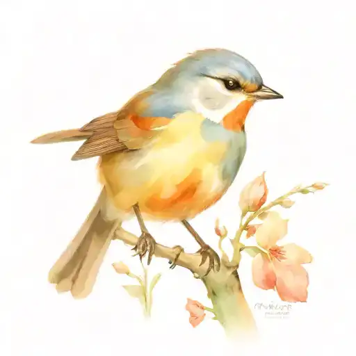 Robin Bird And Bluetit