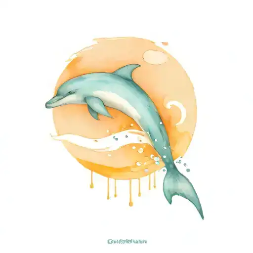 Dolphin Jumping Splashing Waves Crashing In The Background