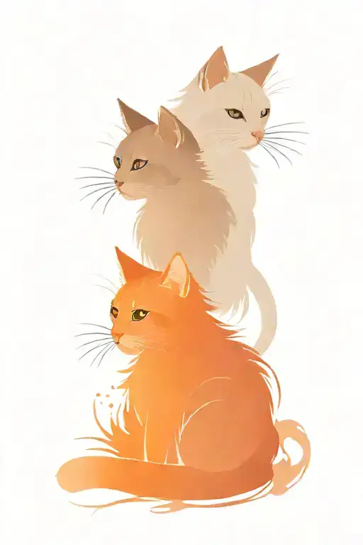 Cat Orange And Cat Gris