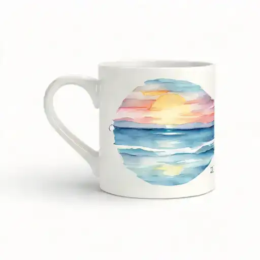 Coffee Mug With Sunset Reflecting