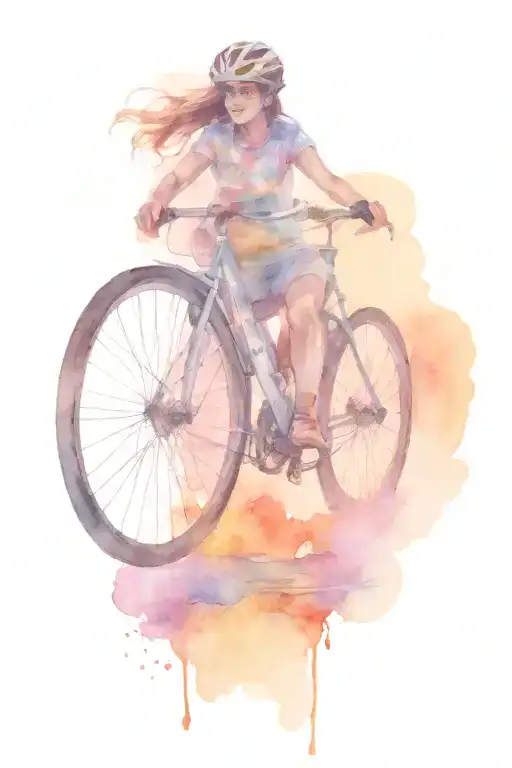 Bicycling At Sunset Sky