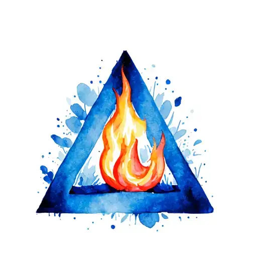 Fire With Triangle Around It