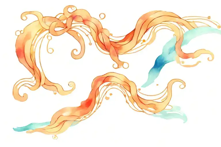 Waves Flowing Line Art