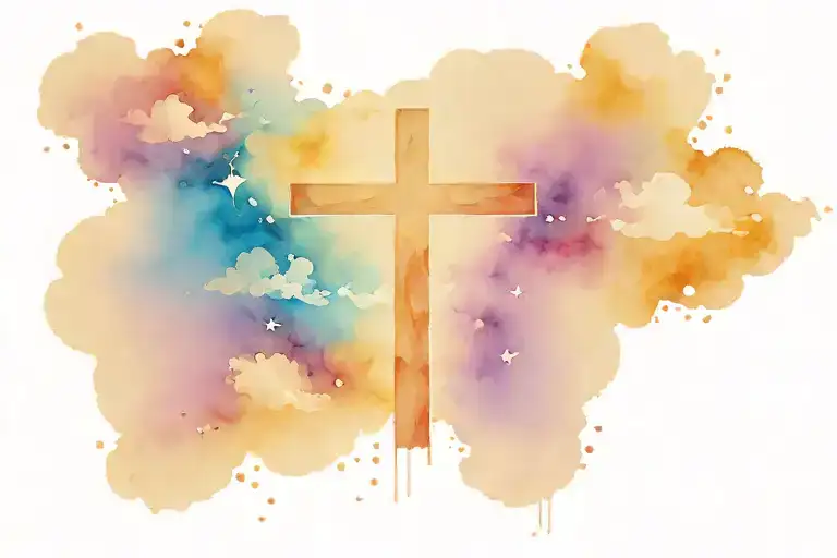Christian Cross With Clouds