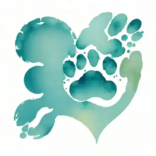 Heart Dog Paw Print Forming