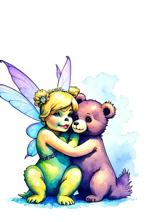 Tinkerbell & Greatful Dead Bear Holding