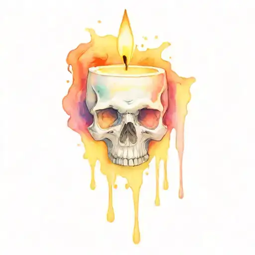 Candle Skull Melting
