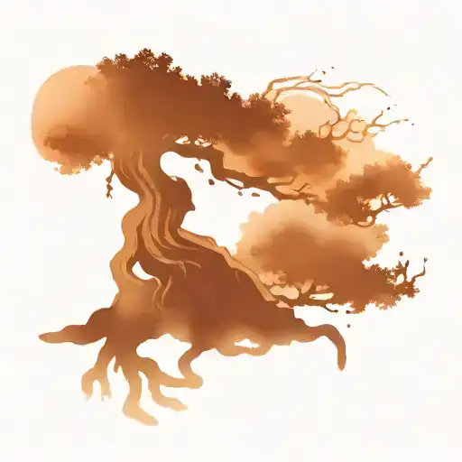 Bonsai Tree With Asian Smoke