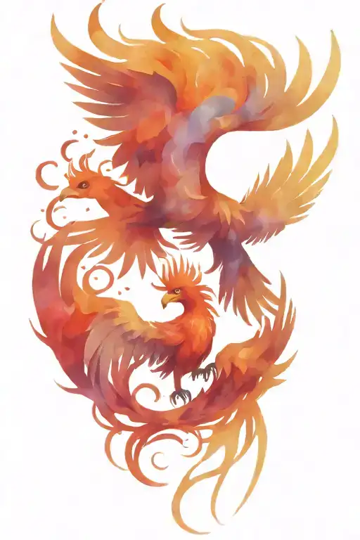 Hero And Phoenix Bird Rising