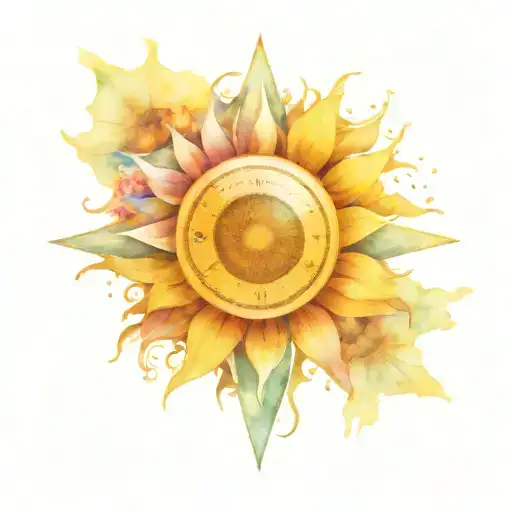 Sunflower Compass Rose Surrounded
