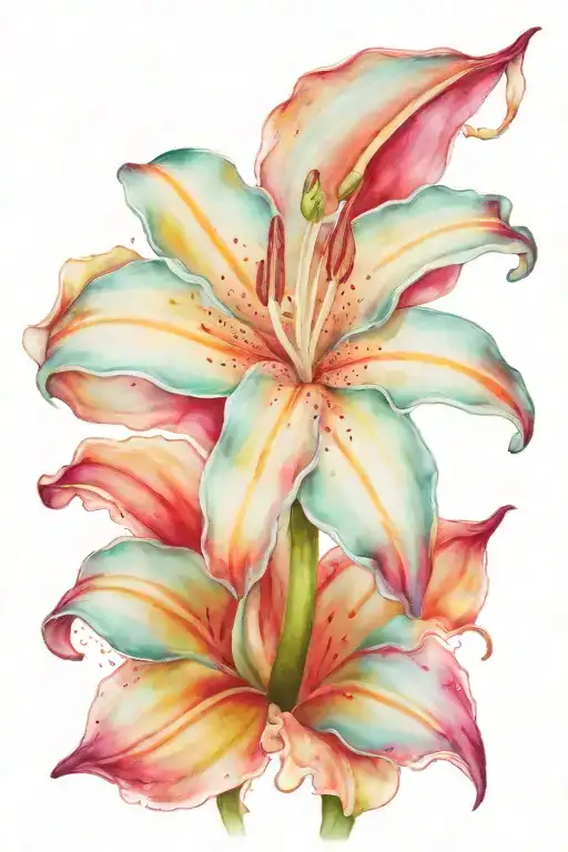 Teal Stargazer Lily Flower