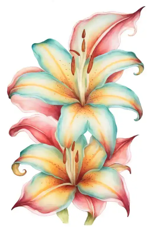 Teal Stargazer Lily Flower