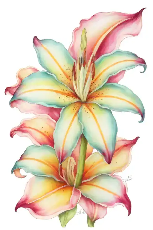 Teal Stargazer Lily Flower