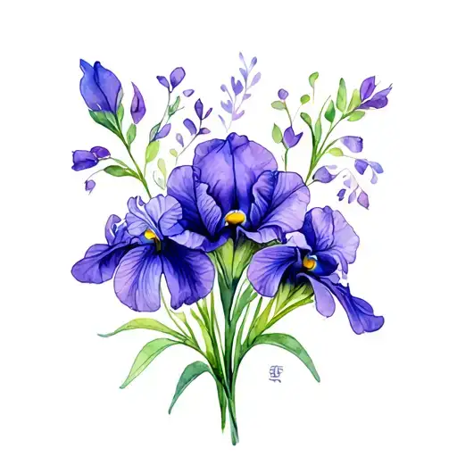 Violets Irises Pisces Sign