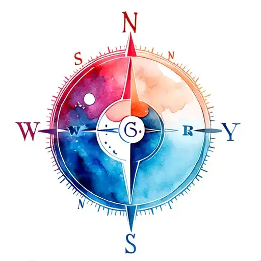 Compass Mixed With A Yin Yang And The Srd Letters