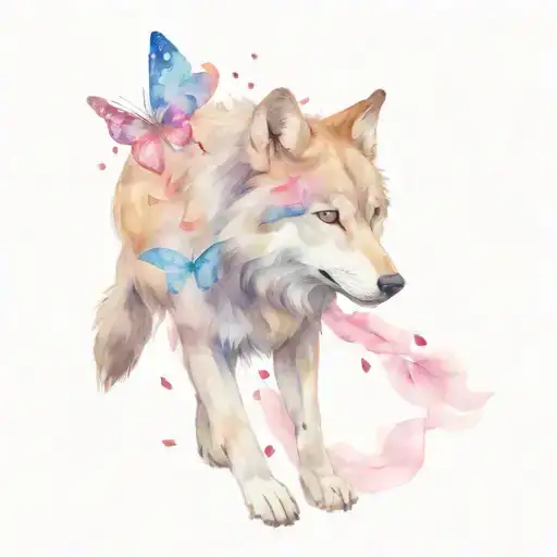 Wolf And Butterfly Wing
