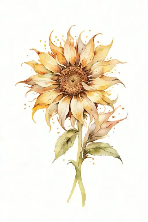 One Sunflower Abstract