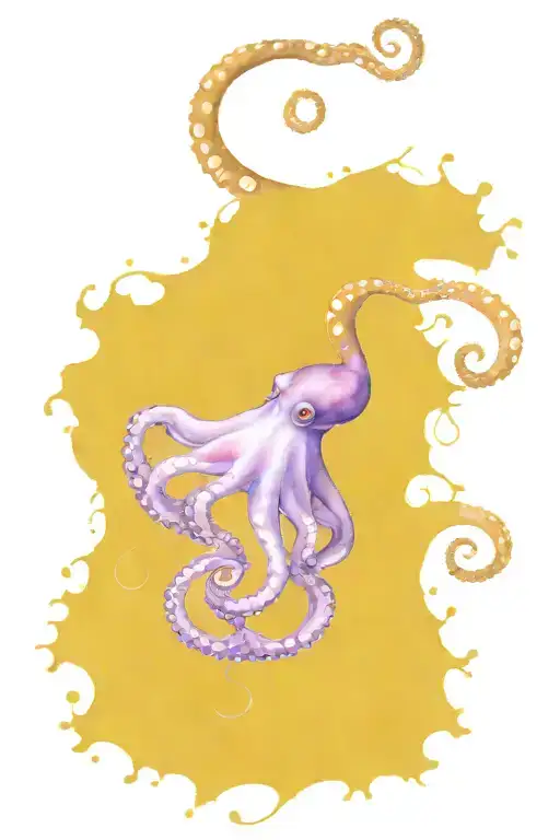 Blue Ring Octopus Wrapping Its Tentacles From The Shoulder Down To The Wrist Of The Arm