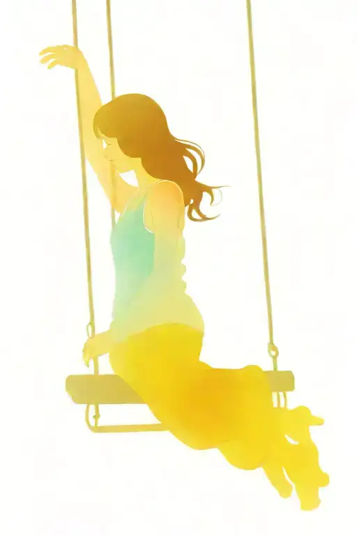 Girl On Rainbow Swing