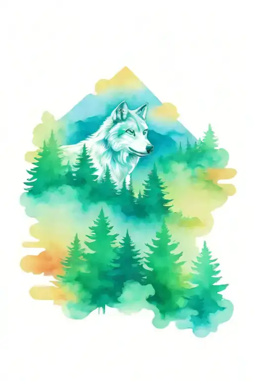 Trees Wolf River Mountain Landscape