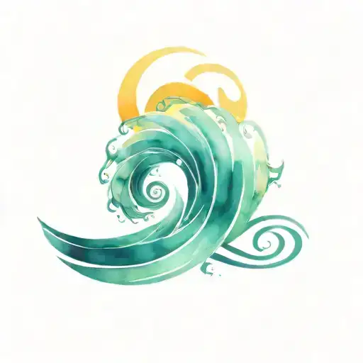 Spiral Waves Surrounding Ocean Sunrise