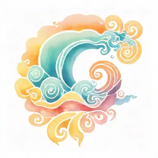 Ocean Sunrise Spiral Waves