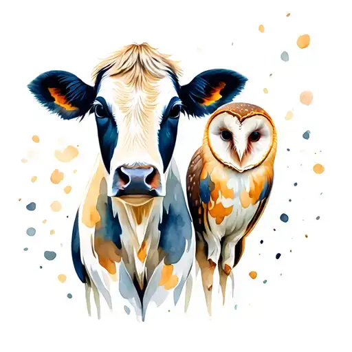 Cow And Barn Owl