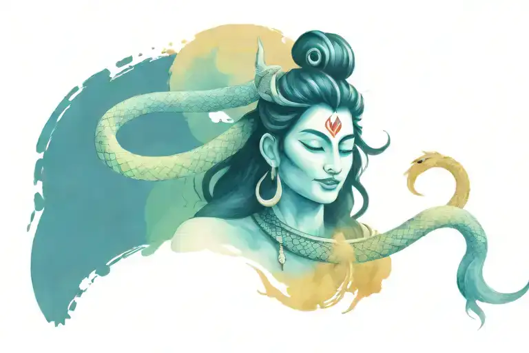 Aesthetic Shiva With Snake