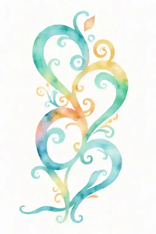 Fire & Water Heart Intertwined