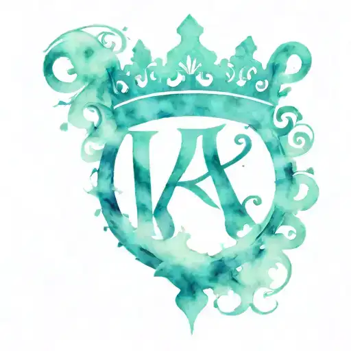 Initials K K With A Crown And A Love Heart